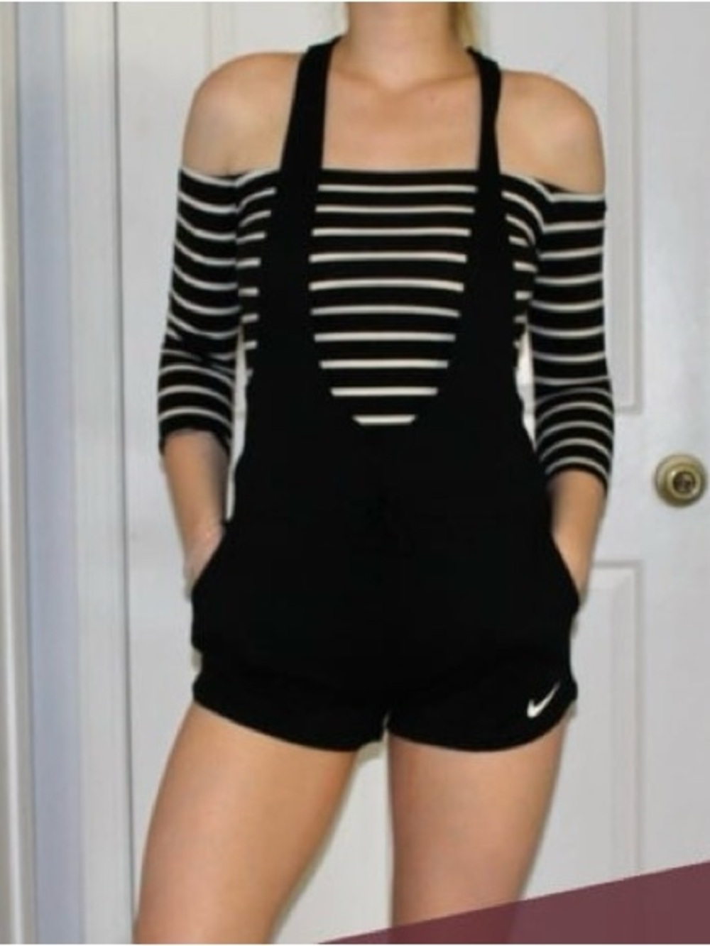 ✅ Nike Women’s Prep Romper 644669-010 - y2k one piece, deep ribbed, shorts 💖